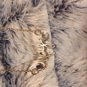 Cursive written "Magic" Sapphire Silver .925 Necklace